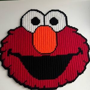 Red and Black Elmo Face Decor